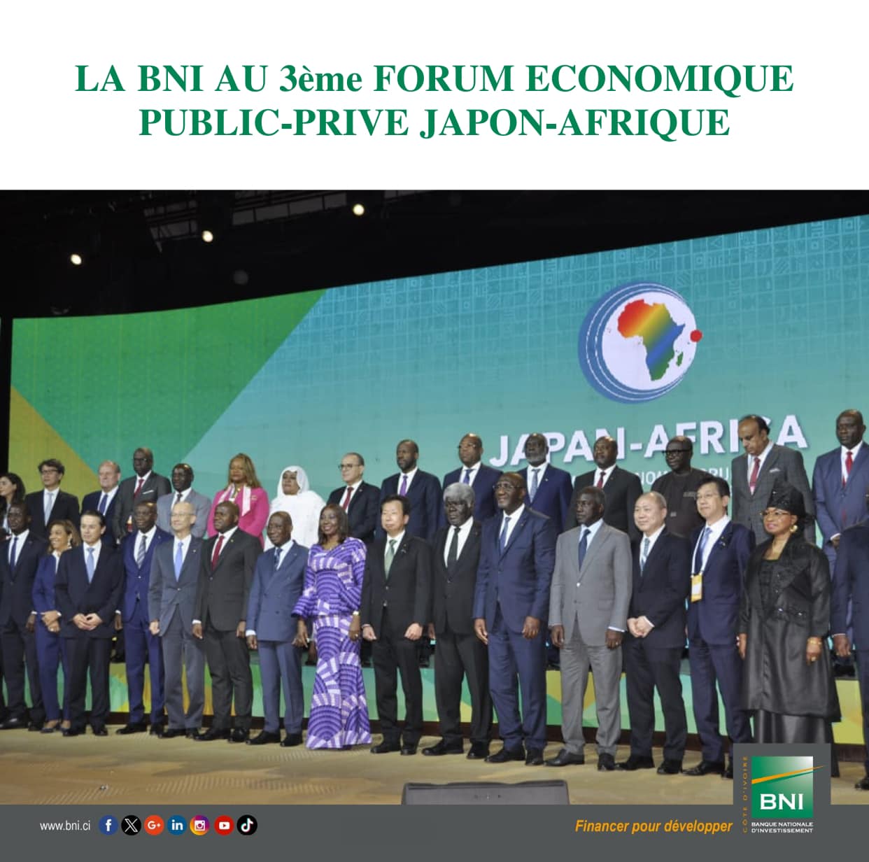 LA BNI AU 3e FORUM ECONOMIQUE PUBLIC –PRIVE JAPON-AFRIQUE