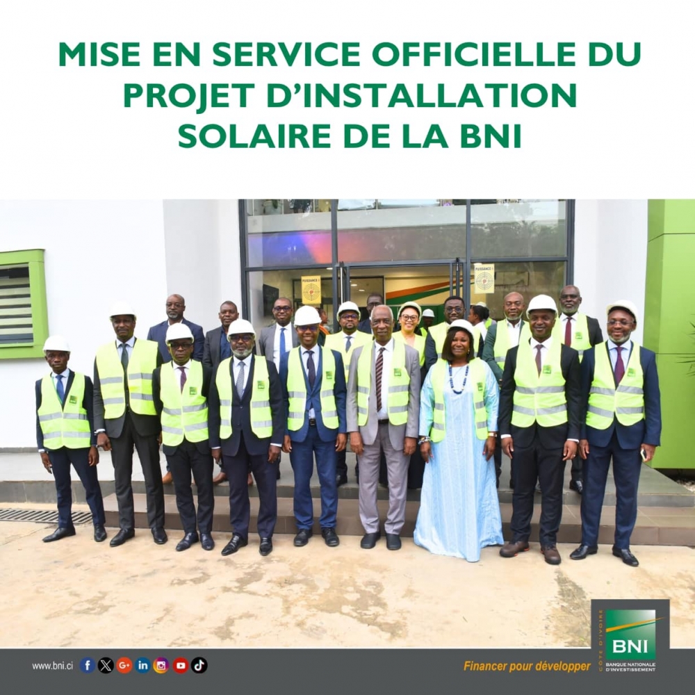 MISE EN SERVICE OFFICIELLE DU PROJET D'INSTALLATION SOLAIRE DE LA BNI