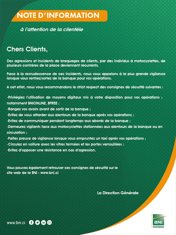 Note d'information Sécurité