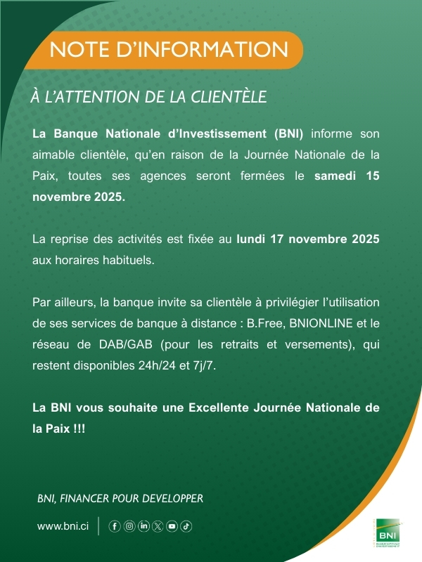 NOTE D'INFORMATION - JOURNEE NATIONALE DE LA PAIX