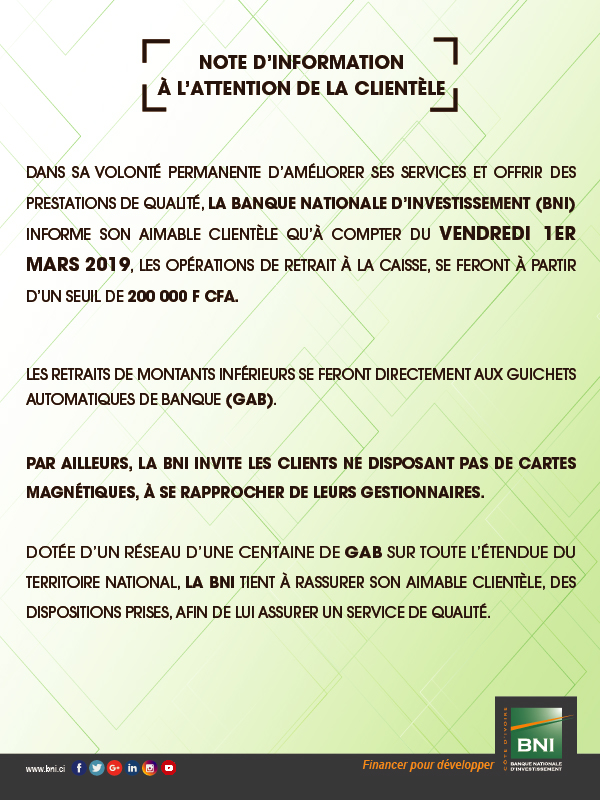 Limitation des retraits à la caisse