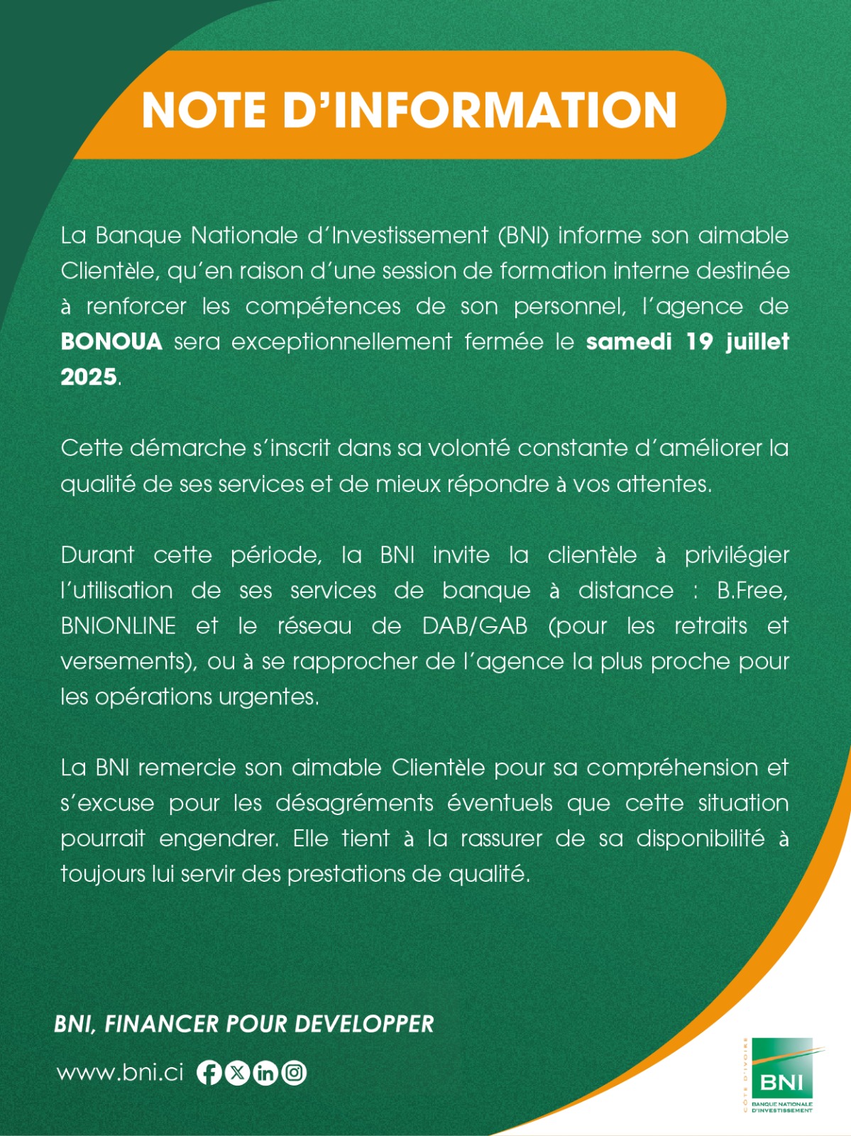 NOTE D'INFORMATION BONOUA